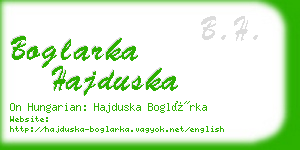 boglarka hajduska business card